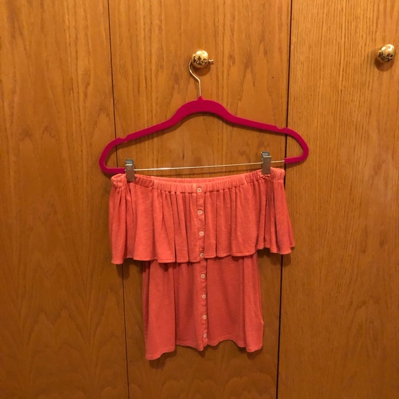 American Eagle Of The Shoulder Coral Top - Picture 2 of 4